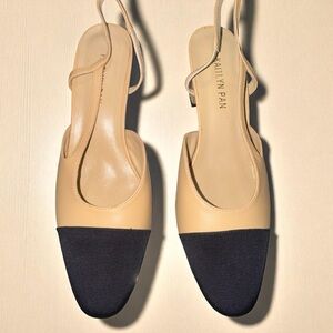 Kaitlyn Pan Eloise Leather Slingback Flats size. 9.5